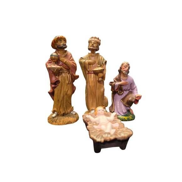 Vintage Nativity Scene Figurines Ceramic Set Of 4 - Picture 4 of 10